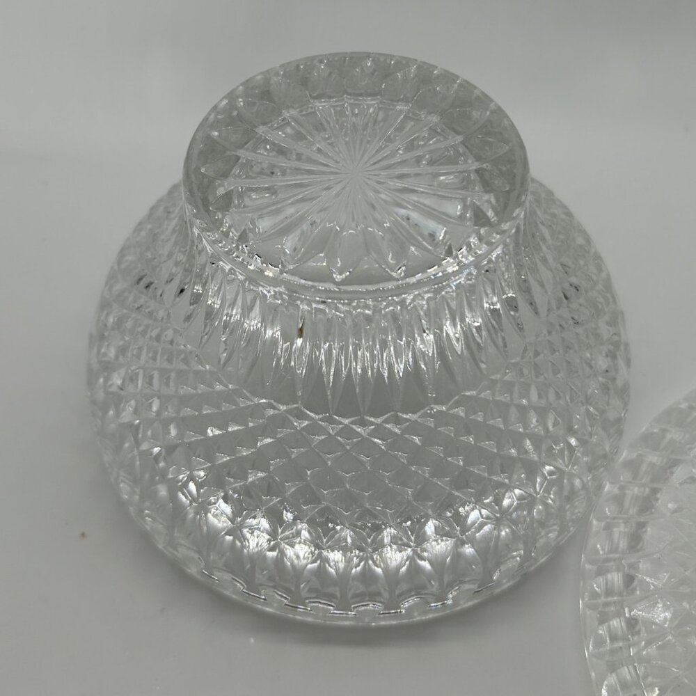 Vintage Candy Dish with Lid Leonard Silver - Empress Lead Crystal Powder Box - Picture 10 of 10
